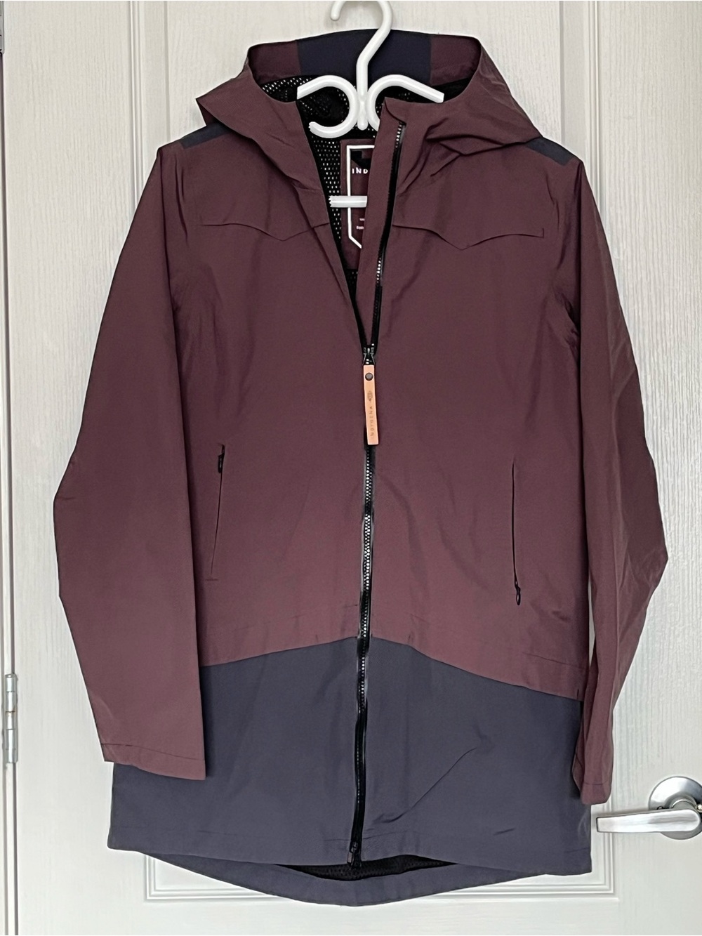 INDYGENA Choiva Women's Rain Jacket Hooded Waterproof Two-Tone Coat Size M